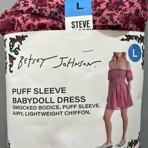 Betsey Johnson Pink Floral Strapless Dress